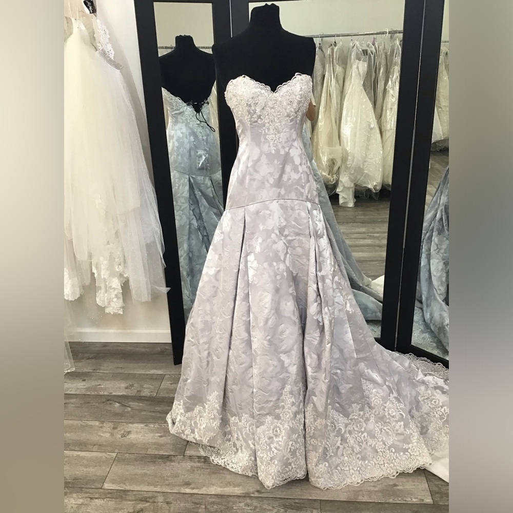Strapless Floral Jacquard Ball Gown